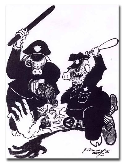 Thomas Silverstein's Drawing of Prison Guards "Pigs"