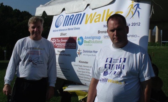 Pete Earley and His Son at the NAMI Walk in 2012